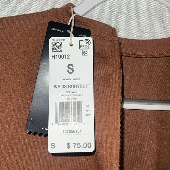 Adidas x Ivy Park Bodysuit Womens Small 3-Stripes Wild Brown Beyoncé - Picture 11 of 14